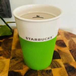 Starbucks green silicon sleeve travel tumbler 8oz - no lid